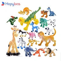 6pcslot cute cartoon jungle forest animal kingdom elephant dinosaur farm poultry lion and tiger model classic action figure toy