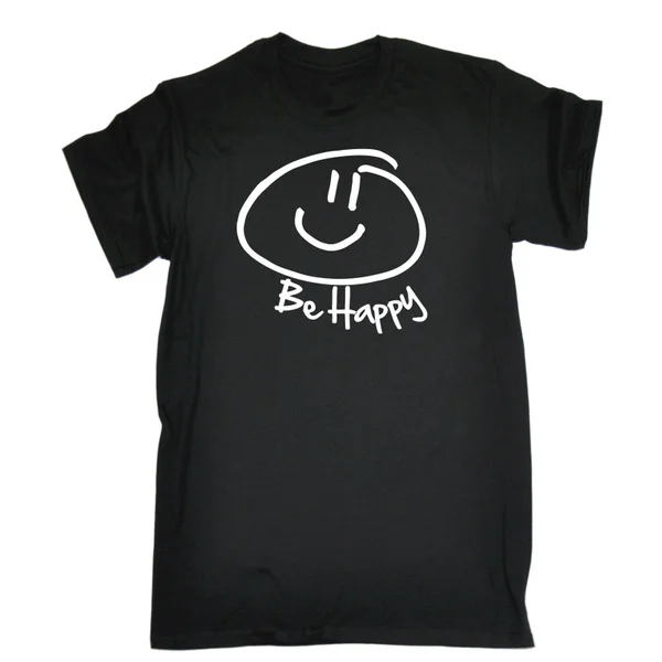 

Hot Fashion Be Happy Smiley Face T-SHIRT Cheeky Hippy Flower Power Rave Gift Fathers Day