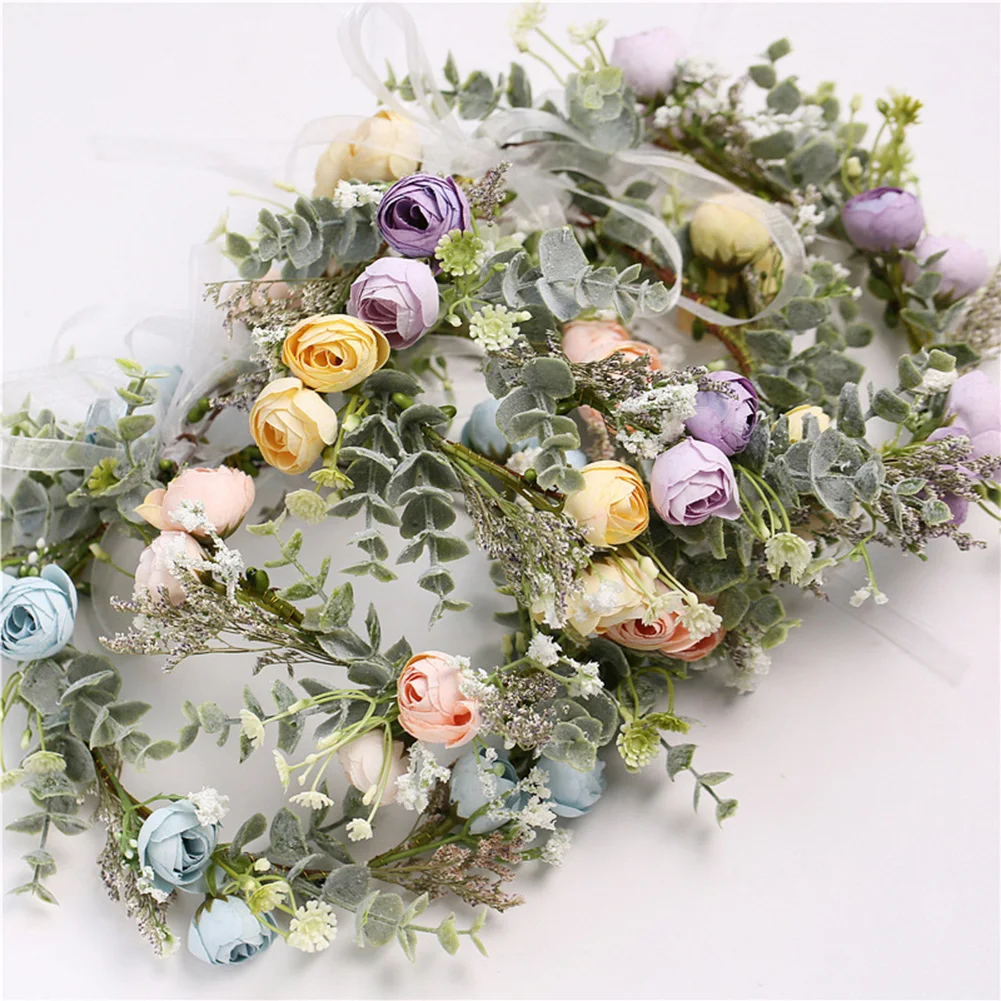 Платье невесты с цветочным принтом Корона повязка на голову фотография