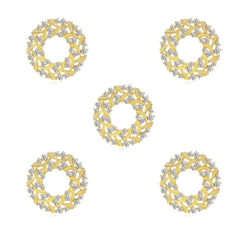 

5 шт. модные стразы бабочка цветок венок шарф Пряжка Брошь ювелирные изделия Кольцо Букет венок шарф зажим для женщин