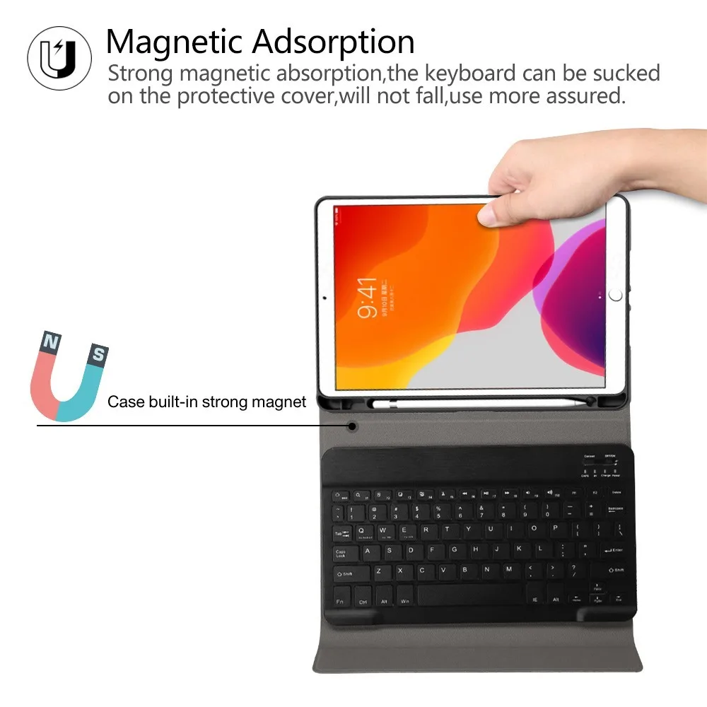 Чехол с клавиатурой для iPad 10 2 чехол 2019 A2200 A2198 A2232 карандашом Apple 7 7-го поколения