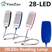 28leds reading lamp led usb book light ultra bright flexible 4 colors for laptop notebook pc computer 1pcs arrival best selling