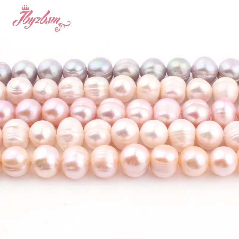 9-10mm Freshwater Pearl Nearround Beads Loose Natural Stone For Jewelry Making DIY Bracelet Necklace Earring Strand 15&quot | Украшения и