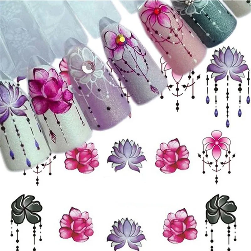 Переводная наклейка с водой Слайдеры для дизайна ногтей смешанные наклейки