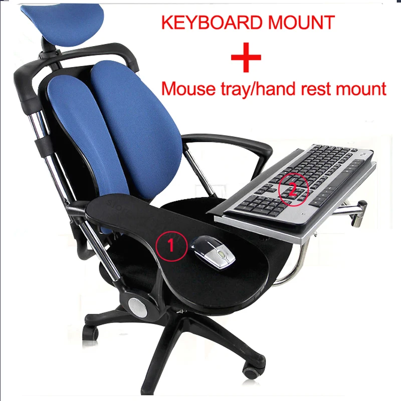 

DL OK010 Multifunctoinal Full Motion Chair Clamping Keyboard Support Laptop Holder Mouse Pad for Compfortable Office and Game