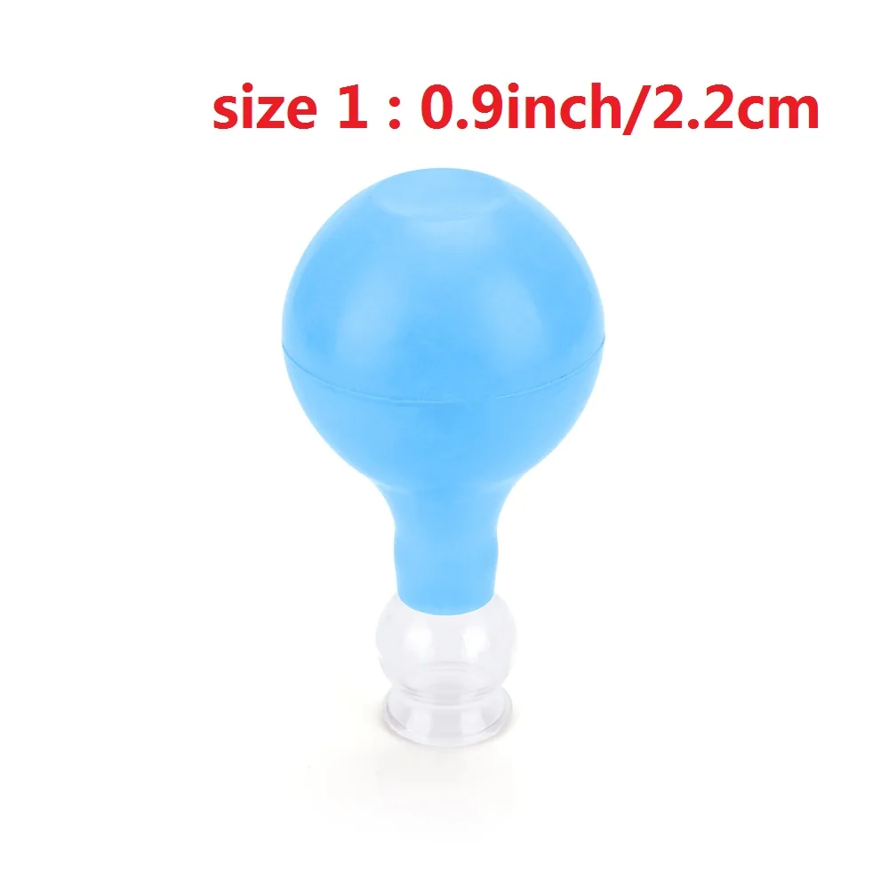 Blue 1 1 шт./5 шт. вакуумные банки для массажа тела, медицинские резиновые насадки, стеклянные банки, антицеллюлитные чашки для массажа тела, инструменты для ухода за здоровьем - Цвет: Blue 1