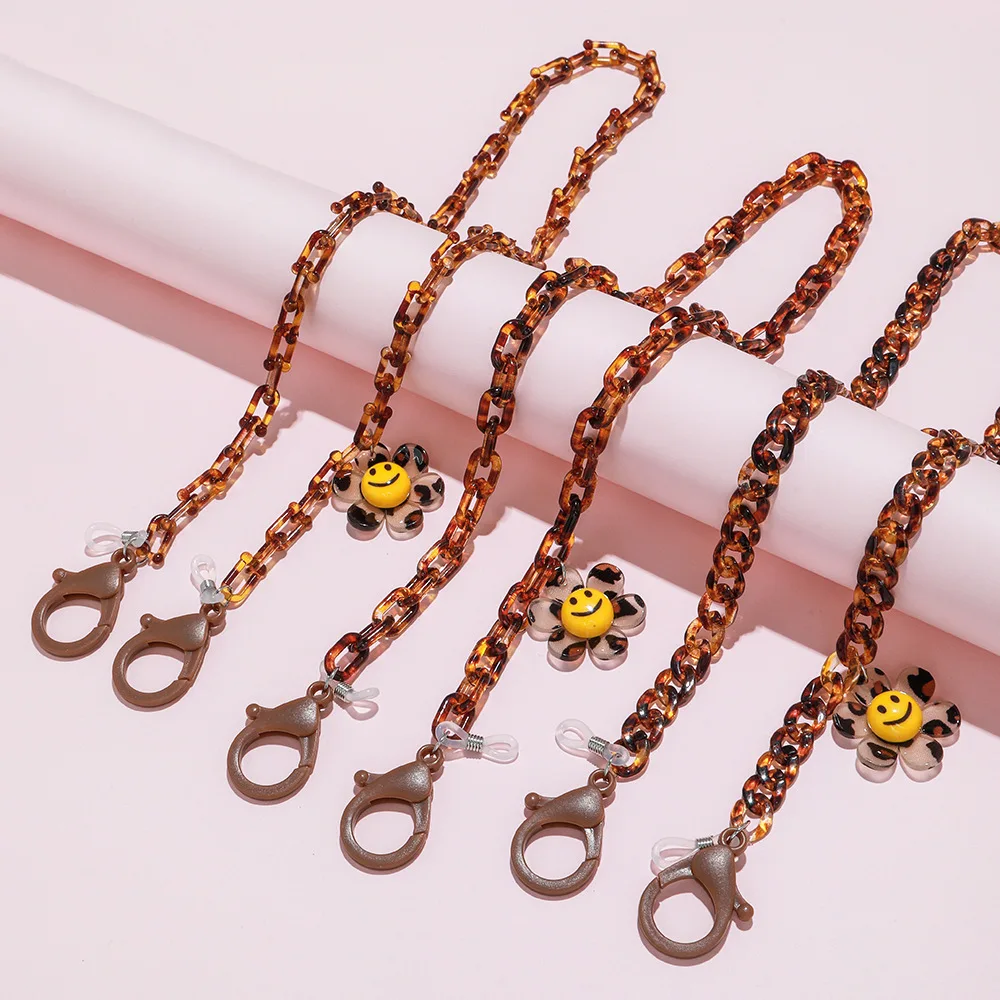 Цепочка-шнурок для очков 60 см разноцветная цепочка с мультяшными бусинами маски