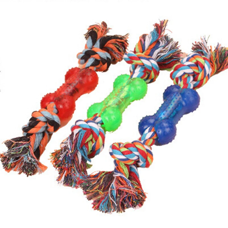 Пластиковая веревка для собак в виде короткой кости игрушки хлопковая зубов