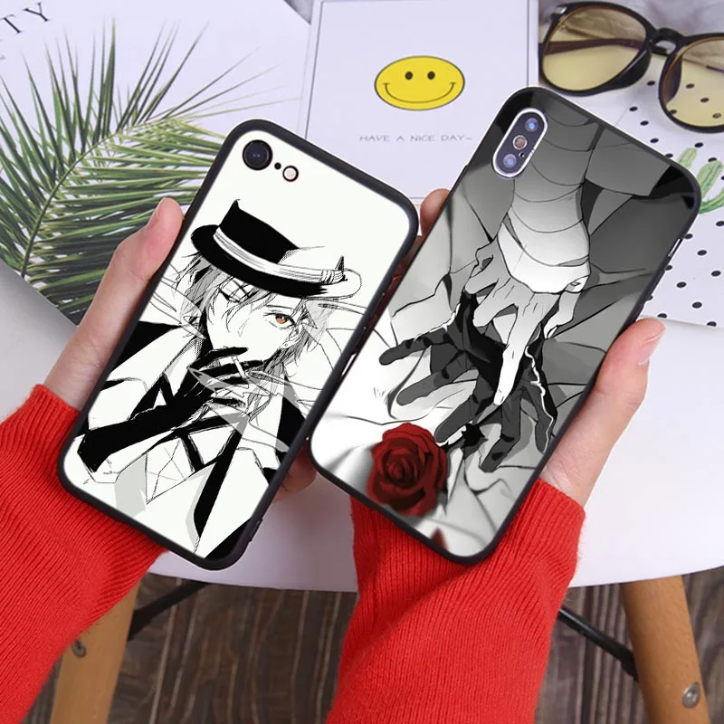Bungou бродячие собаки для iPhone 7 11 pro max XR X 6S 8 XS MAX 6 plus SE 5S Мягкий силиконовый чехол