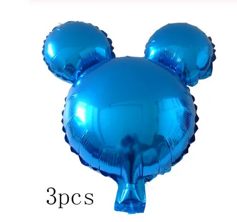 3pcs mini blue Большой красный черный Микки Минни фольгированные шары мультфильм день рождения украшения надувной Гелиевый шар Дети Классические игрушки подарок - Цвет: 3pcs mini blue