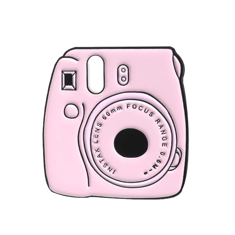 

Cartoon Pink Enamel Pins Camera Backpack Mobile Phone Record HOW TOBE CUTE Combination Creative Badge Brooch