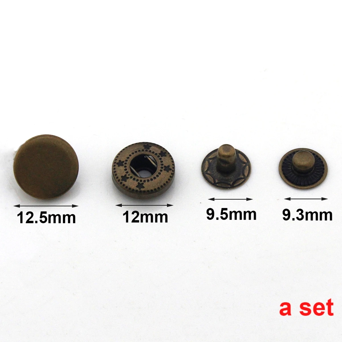 12.5mm Metal Pure Copper Snap Buttons &amp Installation Tool Set 633# Button for DIY Leather Craft Garment Repairing Accessories | Дом и сад