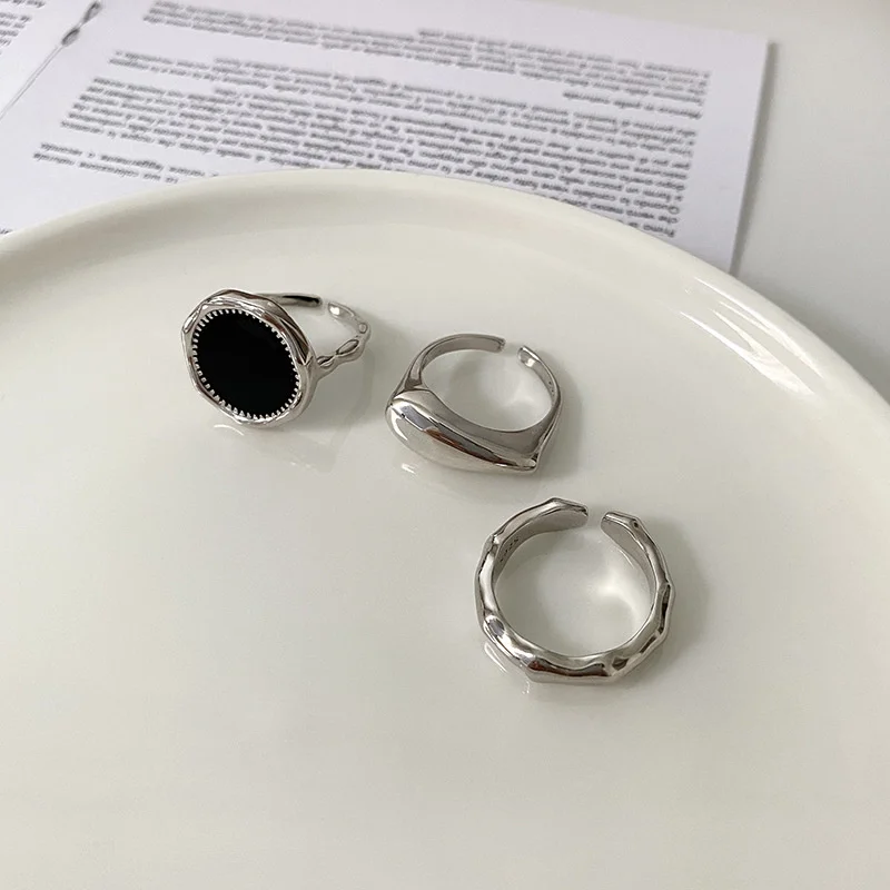 

Simple Silver Ring New Fashion Creative Irregular Geometry Handmade Birthday Party Jewelry Ladies Gift Banquet Gift Wholesale