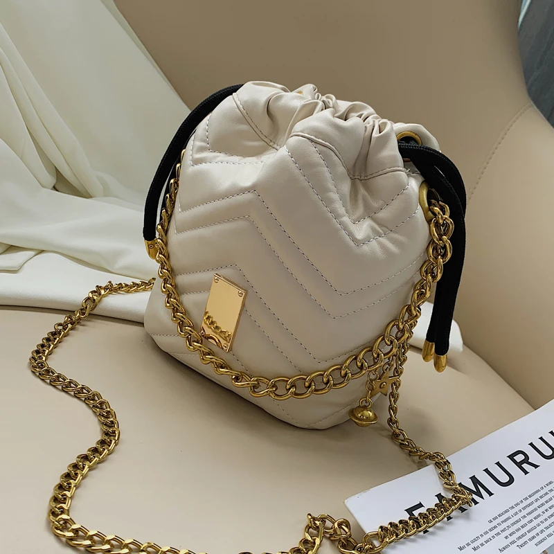 Новая Черная модная сумка-мешок на цепочке женские сумки через плечо