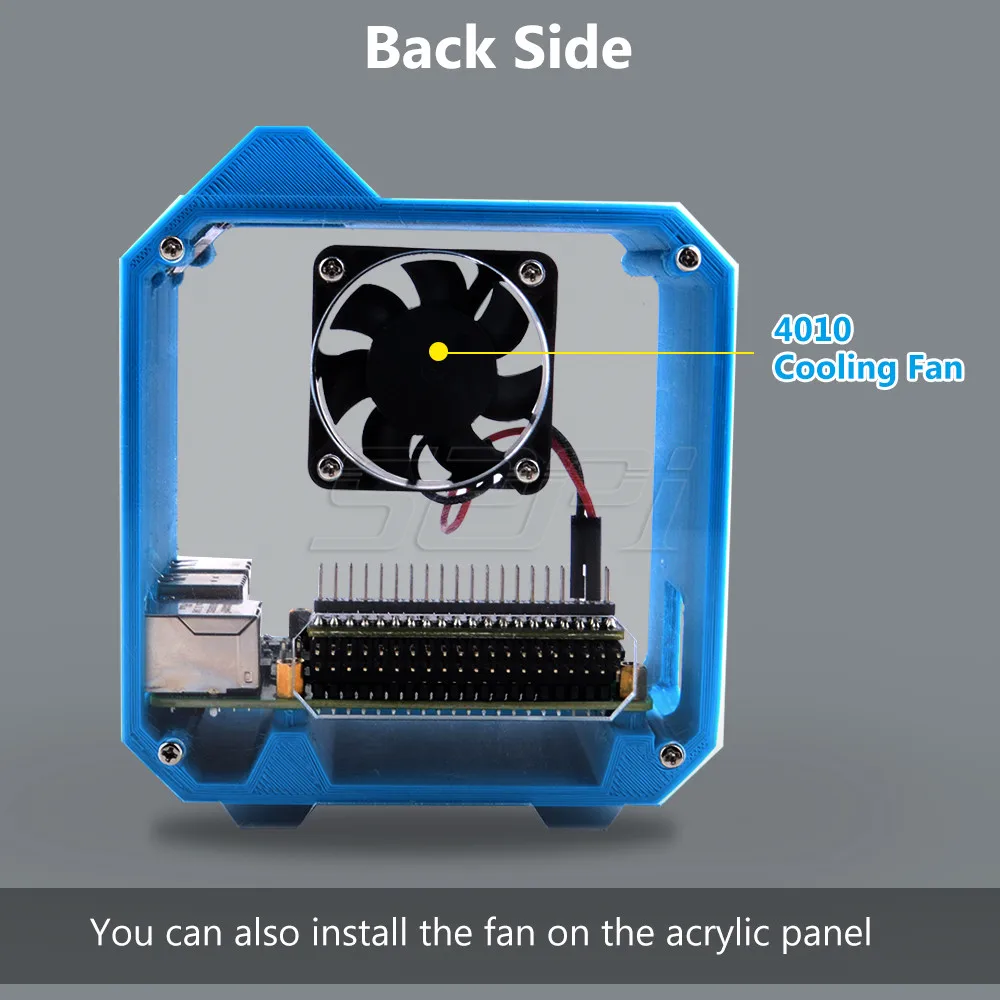 Кулер для 3D-принтера 52Pi Raspberry Pi 4 Модель B охлаждающий кулер с корпусом OLED-экран 0 96