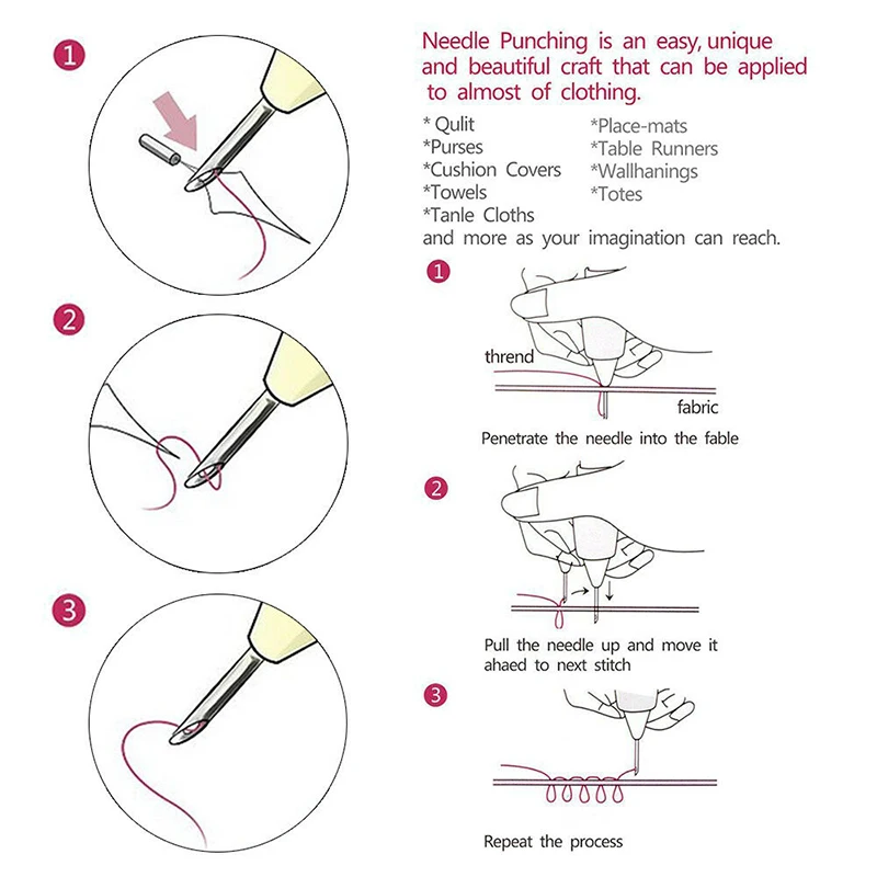Magic Embroidery Pen Set Needle knitting Needles Tool Fancy Interchangeable Punch Tools Home Sewing Accessories | Дом и сад