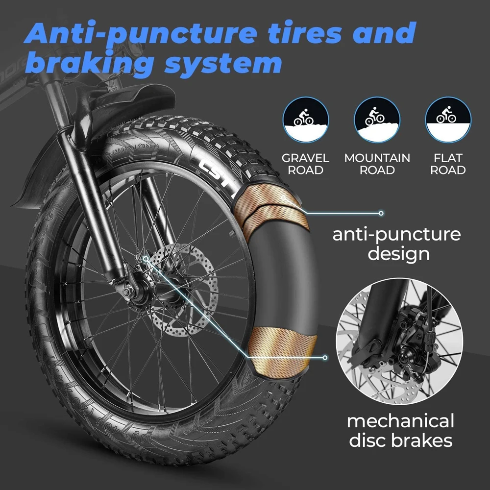 Verkauf 20x 4,0 Zoll Fett Reifen 750W Falten Elektro Fahrrad 7 Speed Power Unterstützen Moped E Bike Mit 13,6 AH Batterie Für Pendeln Reisen
