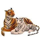 Игрушка-имитация тигра, пантеры, плюшевые игрушки, мягкие игрушки в виде животных, белый тигр, ягуар, игрушки для детей, подарок на день рождения