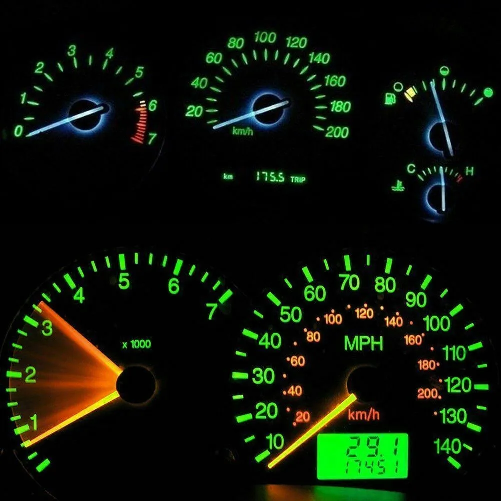 

30Pcs T10 LED Interior Instrument Panel Gauge Light Bulbs 2825 168 194 154 Green Color Bulbs