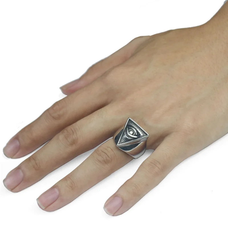 Кольцо с подсветкой Yungqi винтажное египетское треугольное регулируемое пирамида