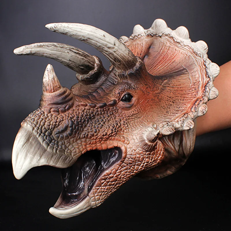Супердинозавр Triceratops ручная кукла Нетоксичная мягкая резина голова животного