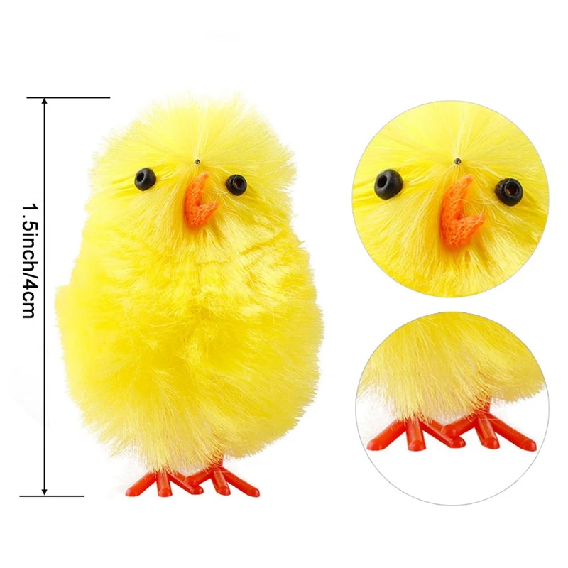 

36Pcs Yellow Chick Mini Simulation Easter Lovely Artificial Home Decoration Toys Plush Chicken Gift for Children