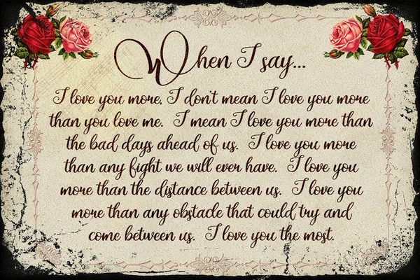 Когда я скажу что люблю вас больше металлический постер Настенный декор отличный