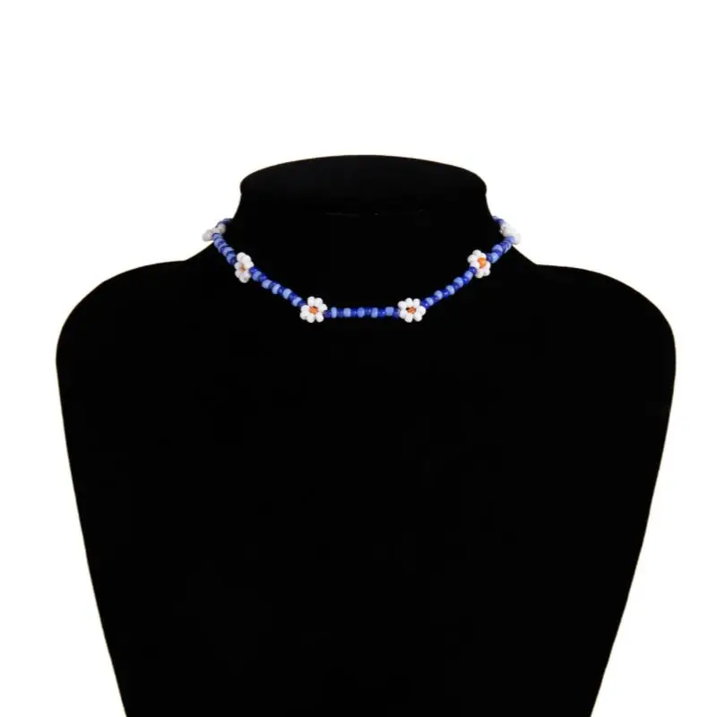 

Colorful Beaded Ethnic Style Bracelet Women Jewelry Creative Rice Beads Woven Flower Geometric Necklace Same Anklet Bracelet