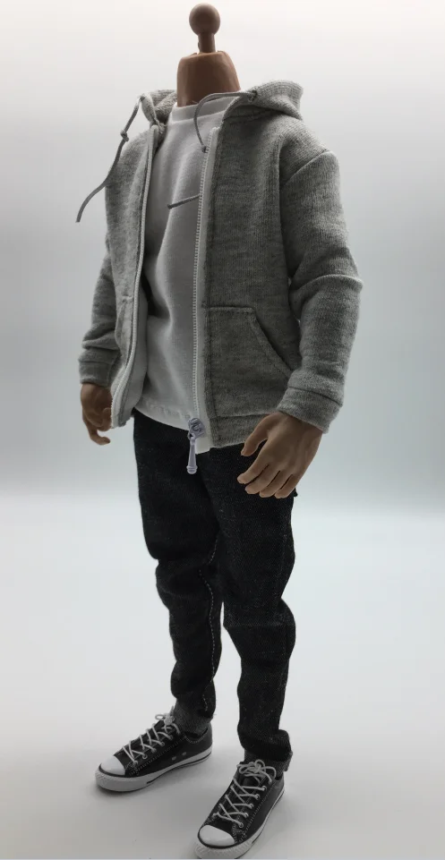 

New product Hot sale In stock 1:6 Soldier clothing trendy black cardigan sweater jeans suit can be equipped with 12-inch movable