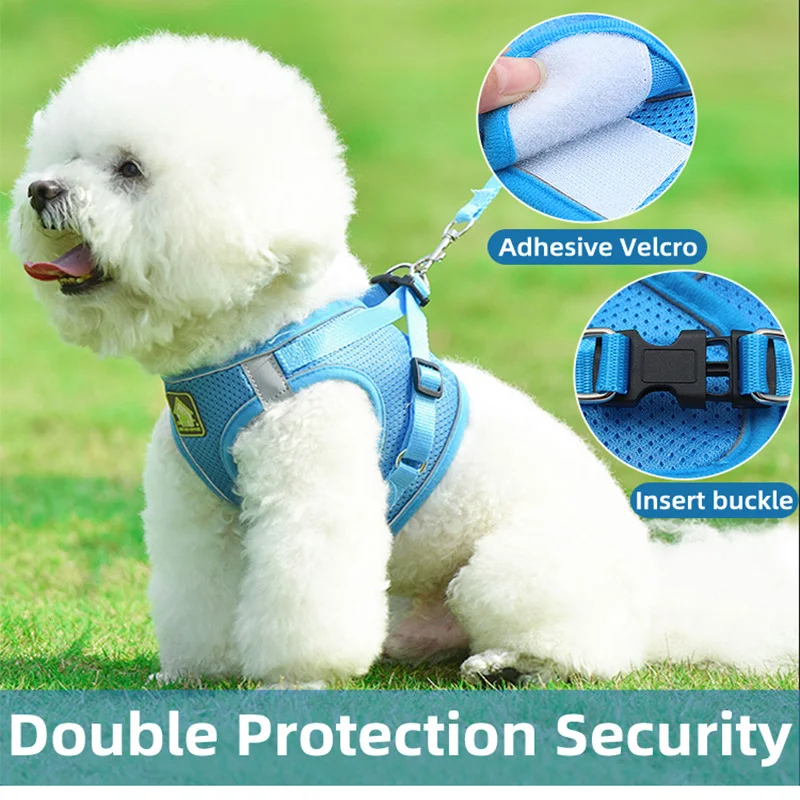 Шлейка и поводок для маленьких собак нейлоновая Светоотражающая щенков чихуахуа