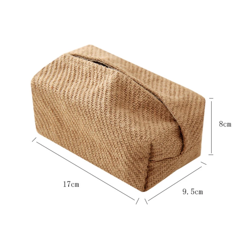 

Japanese-Style Jute Tissue Case Napkin Holder for Living Room Table Tissue Boxes Container Home Car Papers Dispenser Holder