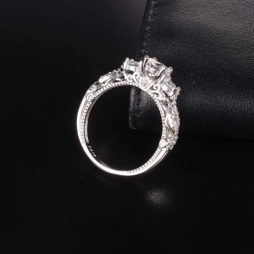 Модное кольцо из стерлингового серебра 925 пробы классическое трех камней с