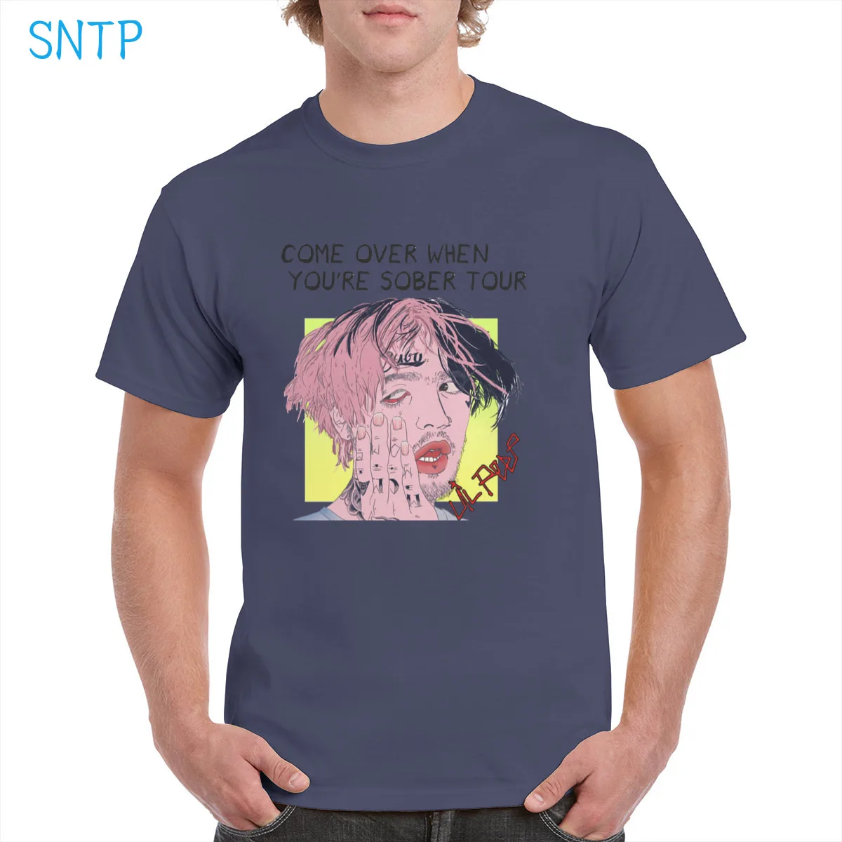 

LIL Peep Come Over When You're Sober t shirt Unisex Harajuku Cartoon Tops Casual Letters graphics 100% Cotton T-shirt Female/Man