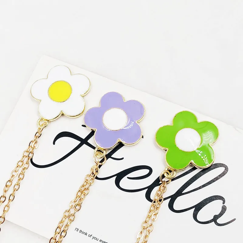 Креативное ожерелье с цветком из натурального кварца блестками цветные подвески