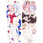 Подушка Re:zero Rem Ram, двухсторонняя наволочка с рисунком, девушки Dakimakura, аниме, милая, Hd-разрешение