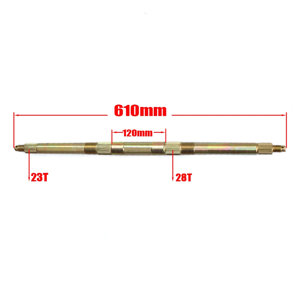 

GO KART KARTING ATV UTV 610mm 28T 23T Rear Axle Steering Gear Rack Axle Shaft