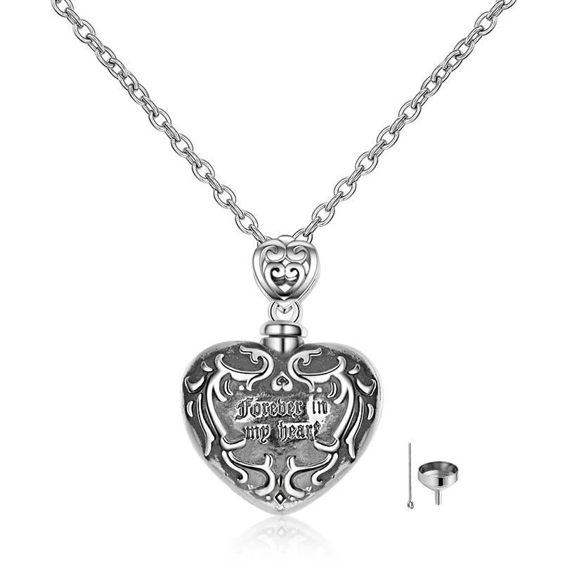 Строллгир, 925 пробы, серебро, forever in my heart, подвеска, кремационный узор, урна, ожерелье, цепь для женщин, памятные ювелирные изделия