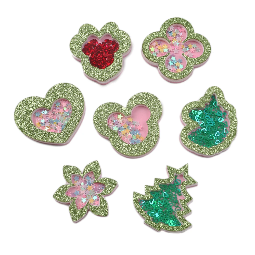 Милая Рождественская вспышка мигающие блестки жидкость зыбучий песок акриловая