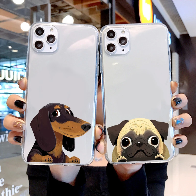 Задняя крышка из ТПУ для iPhone12 11 Pro MAX XR XS Pug Dog French Bulldog силиконовый мягкий чехол iPhone8