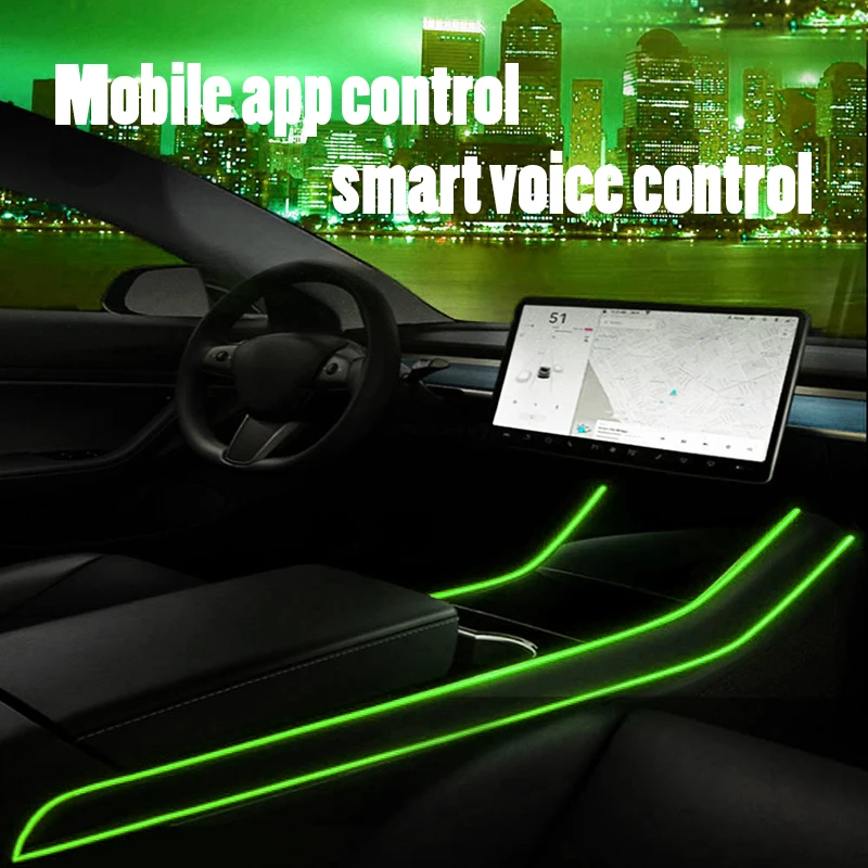 

12V Interior Ambient Light Car Neon Strip With Cigarette Lighter App RGB Auto Decorative Dashboard Door LED Atmosphere Lights