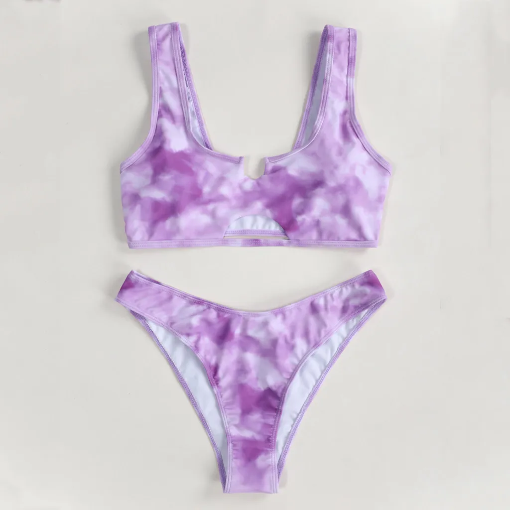 Бразильское бикини Push Up для женщин купальник с завышенной талией и треугольными