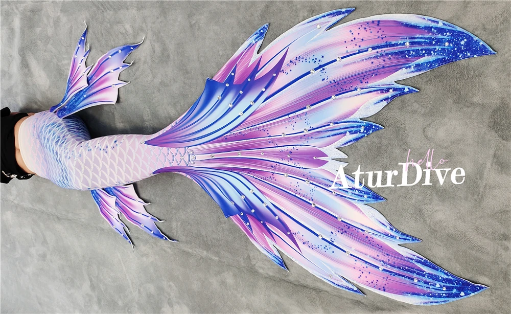 Профессиональные силиконовые плавники с блестками рыбий хвост для