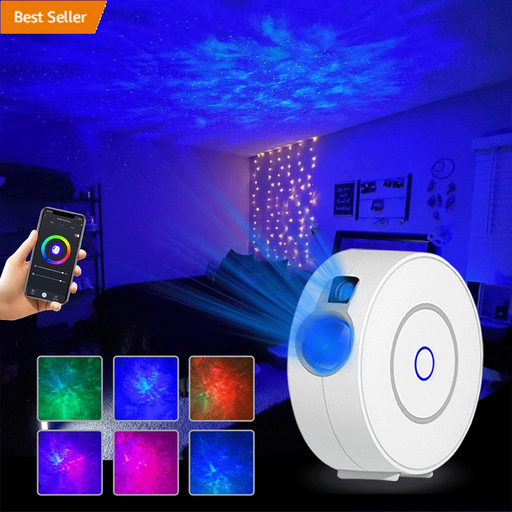 

HIMOJOTuya Smart Star Projector WiFi Laser Starry Sky Projector Waving Led Colorful Home Atmosphere Light Wireless Control Alexa