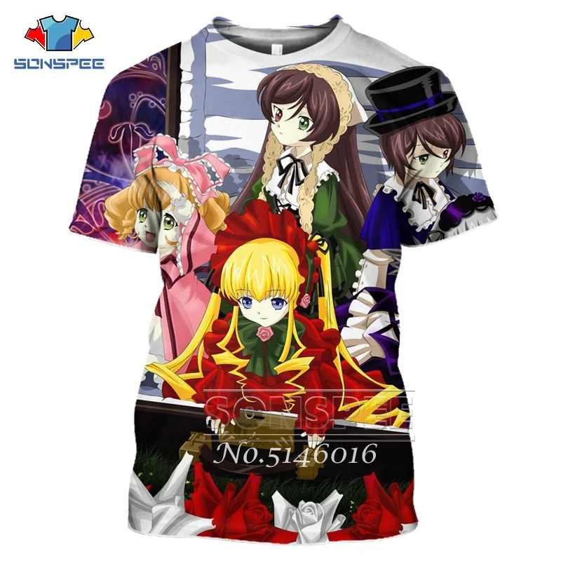 SONSPEE аниме Rozen Maiden 3d принт Harajuku уличная одежда модная футболка летние мужские