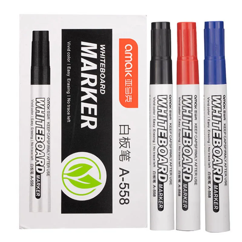 

10PCS/box Colorful Whiteboard Pen Black White Board Markers School Supplies Children's Drawing Pen Escola