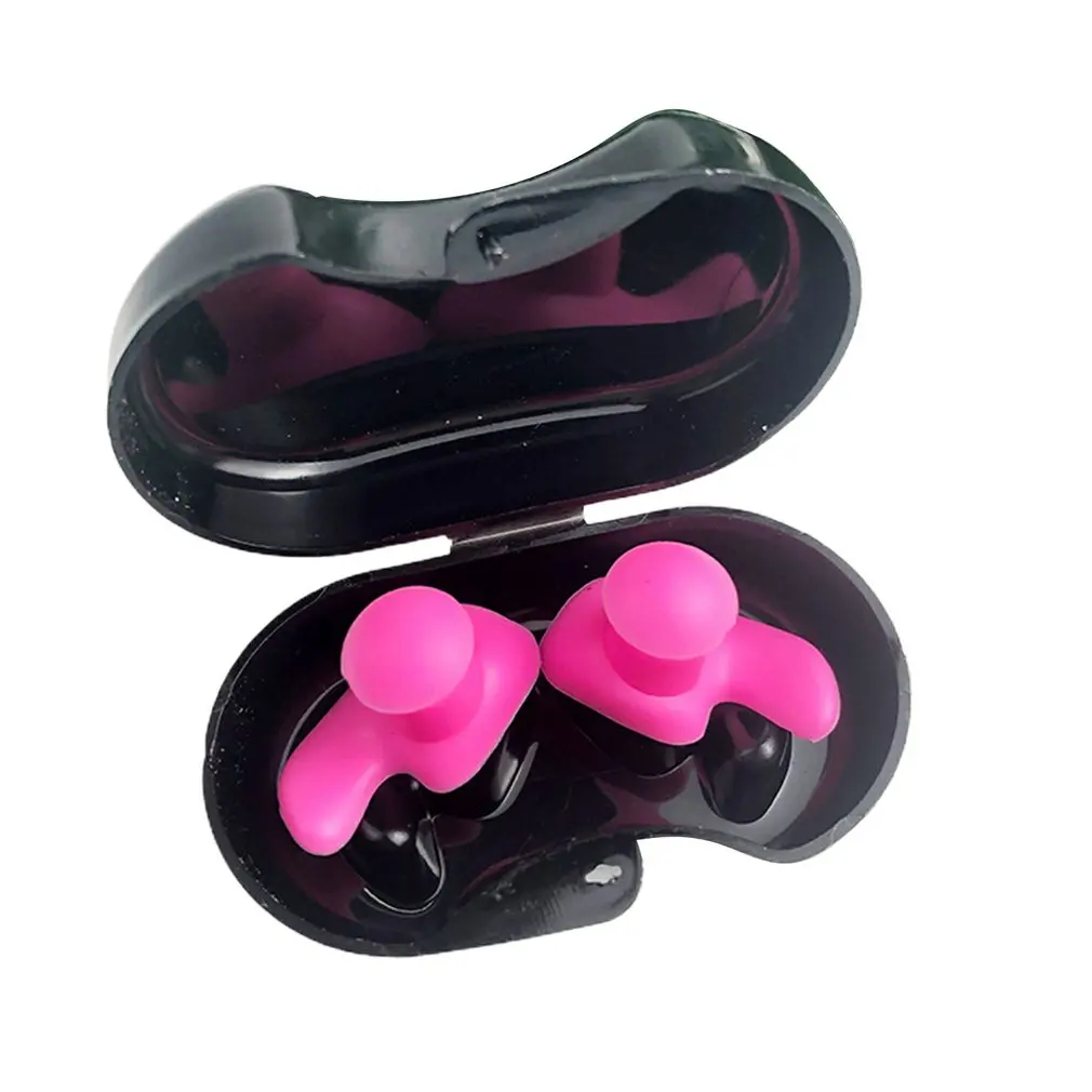 

1 Pair Diving Water Sports Swimming Accessories With Collection Box Soft Waterproof Earplugs Dust-Proof Ear Silicone Sport Plugs