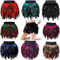 angel wings multicolor feather mini skirt elastic waist high street busty sexy clothing halloween club party dance goth rave
