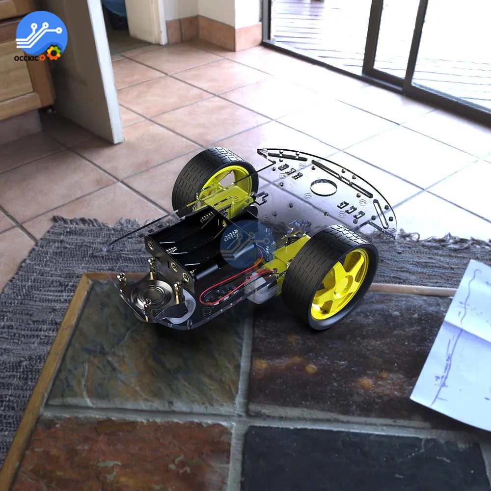 Умный робот мотор комплект шасси автомобиля датчик скорости батарейный блок 2WD с