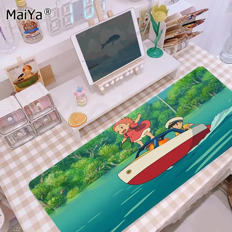 

Maiya Non Slip PC Japan Anime Cute Ponyo on the Cliff Natural Rubber Gaming mousepad Desk Mat Large Mouse Pad Keyboards Mat