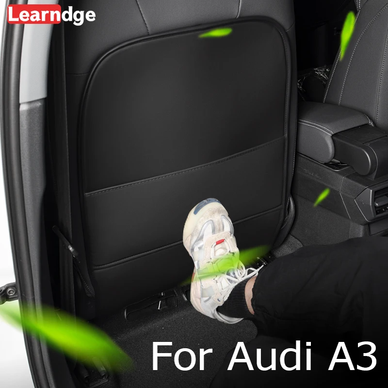 

For Audi A3 8Y 2021 2020 Sportback Limousine Sedan Car Seat Back Anti Kick Pad Leather Material Anti-Dirty Interior Accessories